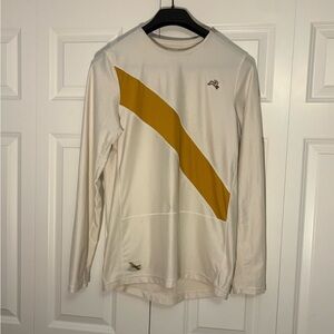 Tracksmith White and Gold Long Sleeve Tee